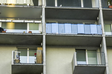 Vienna, Danube City, modern architecture, flats with balconies,