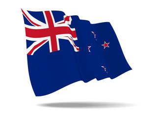 illustration New Zealand flag waving Isolated on White Background,vector