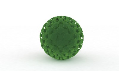 Virus model infinite white background front view 3d render