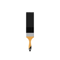 Brush paint tool black isolated on white background in flat style. Vector illustration