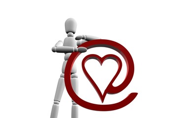 Figure Man Is Holding Love Icon