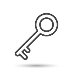 Key Icon vector illustration in flat style isolated on white background. Unlock line symbol for web site design, logo, app, ui.
