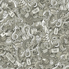 Cartoon cute doodles hand drawn Sale seamless pattern