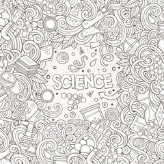 Cartoon cute doodles science frame illustration