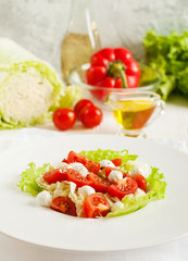 Fresh vegetable salad with cherry tomatoes