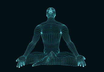 Man practicing yoga in lotus position