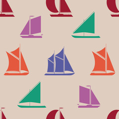 Retro boat seamless pattern.
