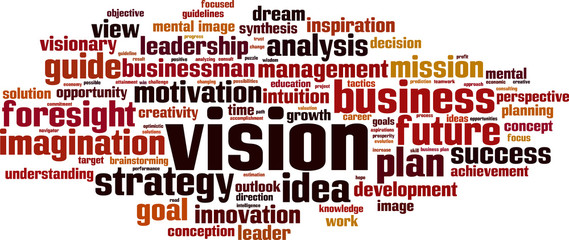 Obraz premium Vision word cloud concept. Vector illustration