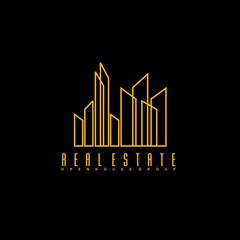 Logo template real estate, apartment, condo, house, rental, business. brand, branding, logotype, company, corporate, identity. Clean, modern and elegant style design