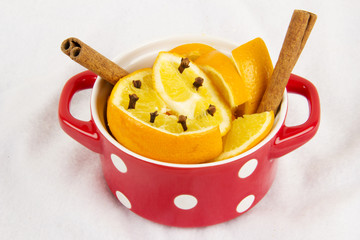 Orange Slices With Cinnamon Sticks