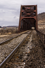 Fototapeta na wymiar Massive Ohio River Railroad Bridge - Weirton, West Virginia & Steubenville, Ohio