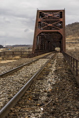Fototapeta na wymiar Massive Ohio River Railroad Bridge - Weirton, West Virginia & Steubenville, Ohio