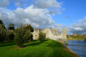 Ruins of Desmond Castle Bathed in Sunshine in Ireland