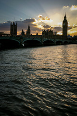 Naklejka premium Palace of Westminster dusk silhouette, London.