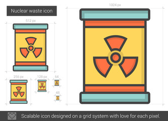 Nuclear waste line icon.