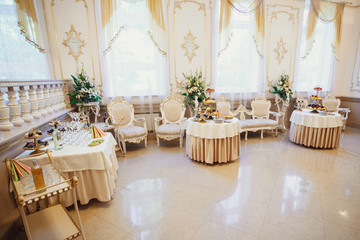 Three buffet table with beautiful decor