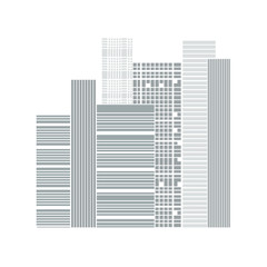 Building and City Illustration. Urban cityscape.  Houses silhouettes vector. Color residential buildings logo.