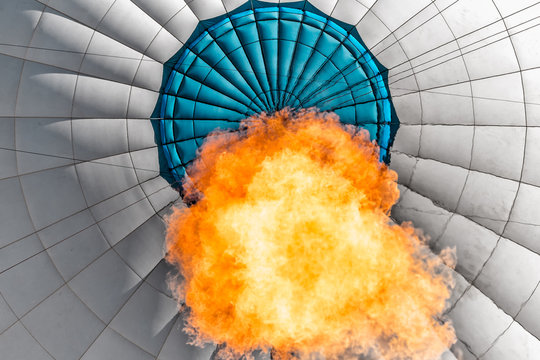 Low angle view of flame inside a hot air balloon