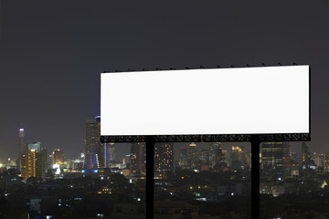 Fototapeta premium Blank billboard at night for advertisement