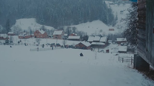 Mountains ski resort - nature and sport background