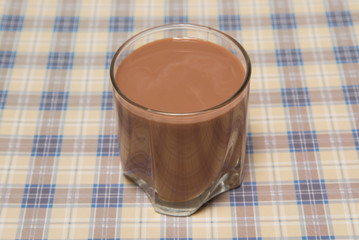 Glass with chocolate milk