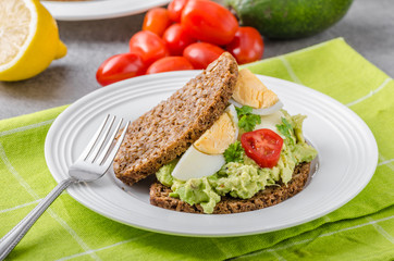 Healthy bread with avocado spread