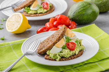 Healthy bread with avocado spread