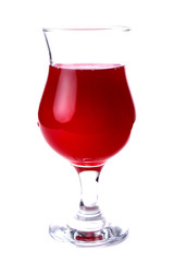Glass of the red juice