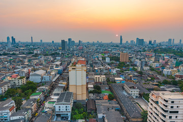 Aerial view of another side of Bangkok, Thailand.