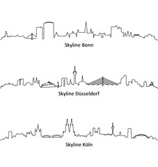 Fototapeta premium Skylines Bonn, Köln und Düsseldorf