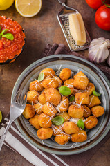 Golden fried mini croquette
