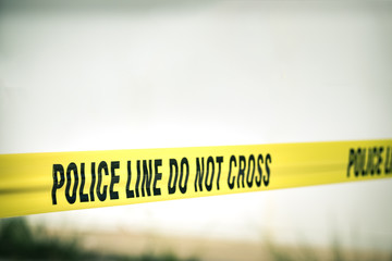 police line do not cross tape in cinematic style