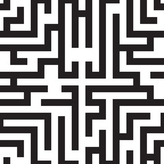 Labyrinth. Seamless pattern. Black maze on a white background. Vector.