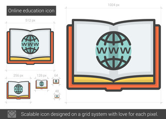 Online education line icon