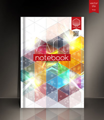 Cover with a polygonal texture and typography. The modern concept of the cover in trendy colors.