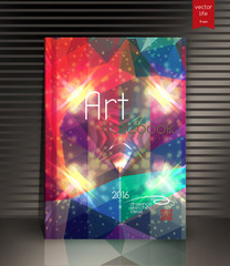 Cover with a polygonal texture and typography. The modern concept of the cover in trendy colors.
