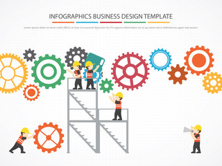 People and gear with business concept.