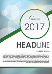 Vector flyer, corporate business, annual report, brochure design and cover presentation with green circle.