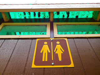 Signs for a Public Outdoor Toliet