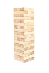 blocks wood game (jenga) isolate on white background.