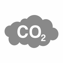Carbon Dioxide pollution sign vector design isolated on white background 