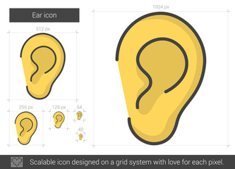 Ear line icon.