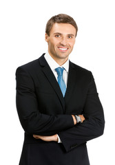 smiling young businessman, isolated