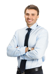 smiling young businessman, isolated