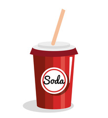 soda glass drink icon vector illustration design