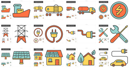 Ecology line icon set.