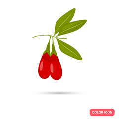 Goji berries color icon. Cartoon style for web and mobile design