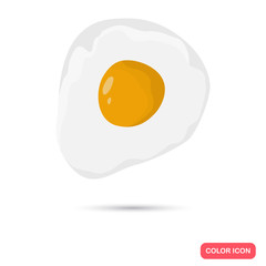 Fried egg color icon. Cartoon style for web and mobile design