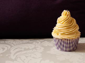 cupcake isolated in purple
