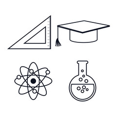 education set flat icons vector illustration design